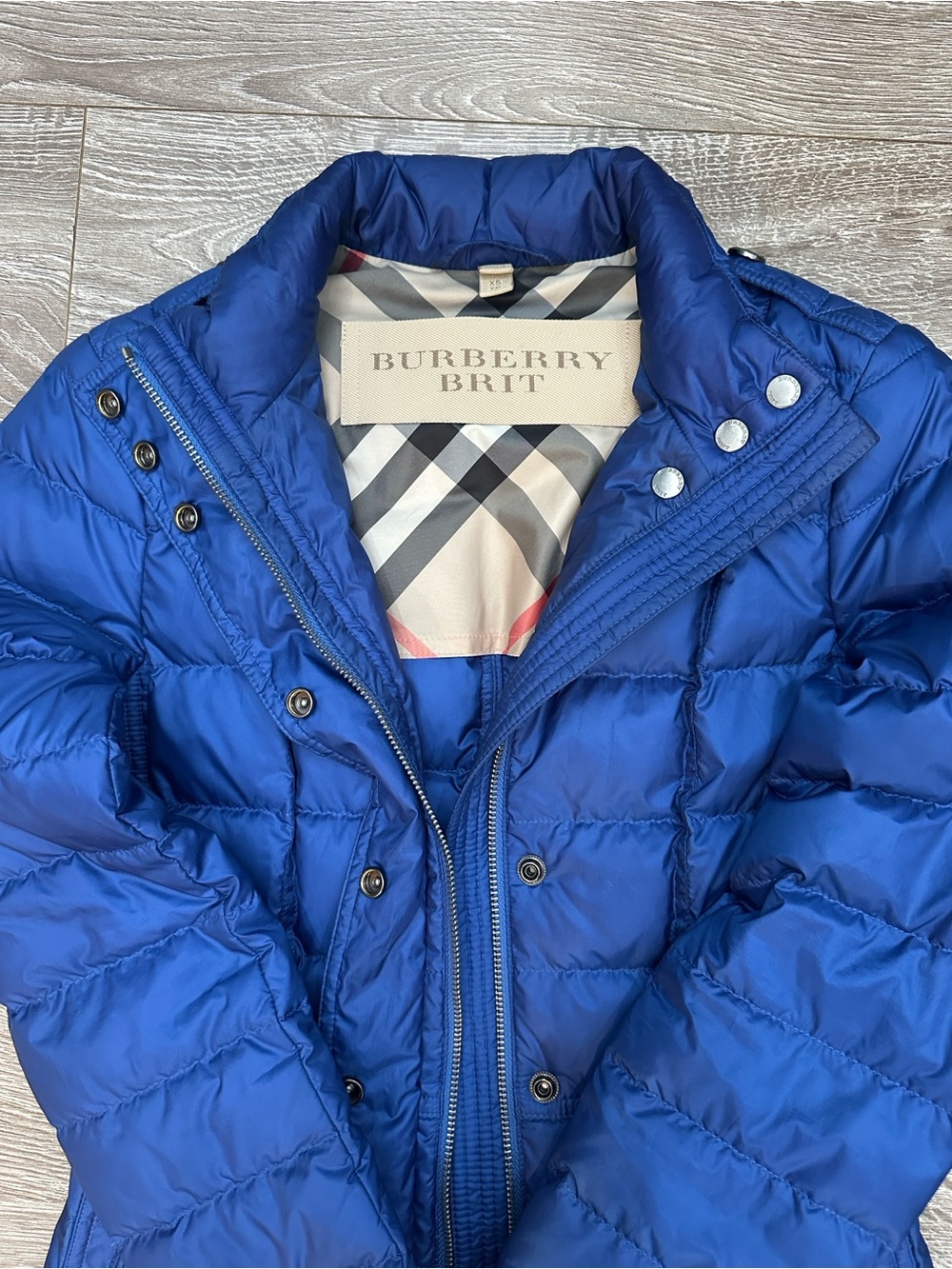 Burberry Bright Blue Quilted Puffer Jacket